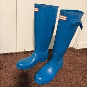 Hunter Vibrant Blue Knee-High Boots